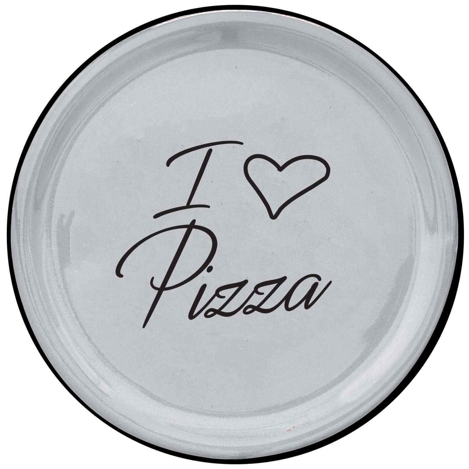 BLACK PIZZA PLATE “I ❤ PIZZA” - White
